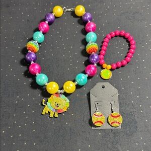 Colorful Lion Jewelry Set chunky Viral!!!